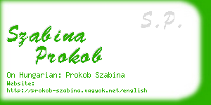 szabina prokob business card